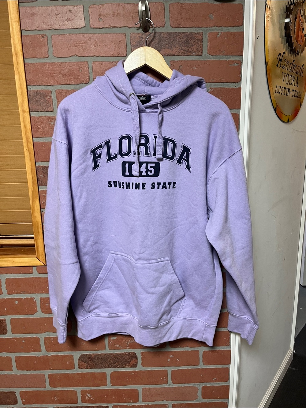 Lilac Crewneck Hoodie with 'Florida' Chest Print